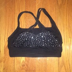 Louisville Ladybird Black Rhinestone Crop Top